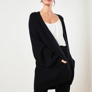 Quince 100% Organic Cotton Oversized Cardigan Size XS Black